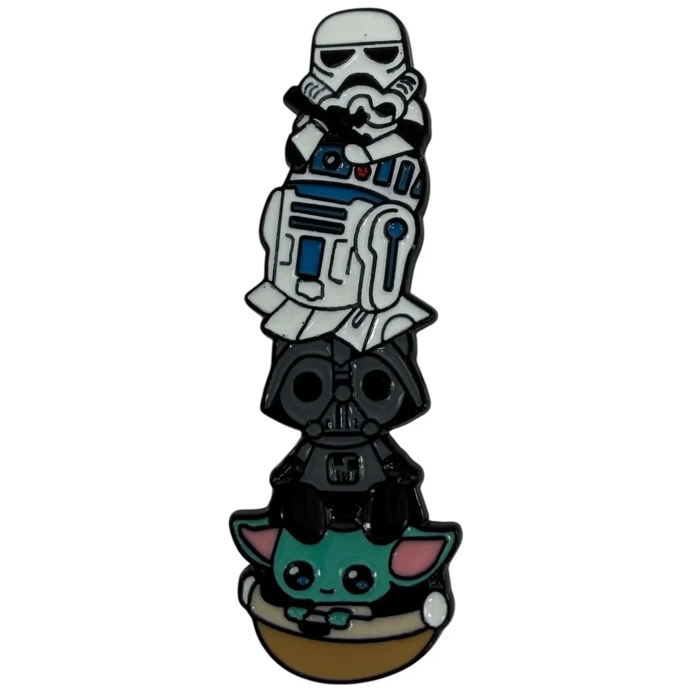 Star Wars Character Stack‎ Enamel Pin Stormtrooper R2D2 Darth Vader Baby Yoda